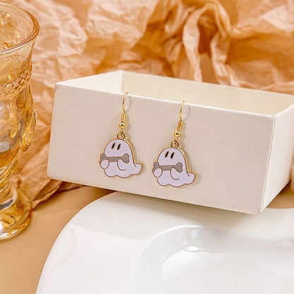 Halloween Cartoon Drop Earring - 1 Pair - E1997-1 - White