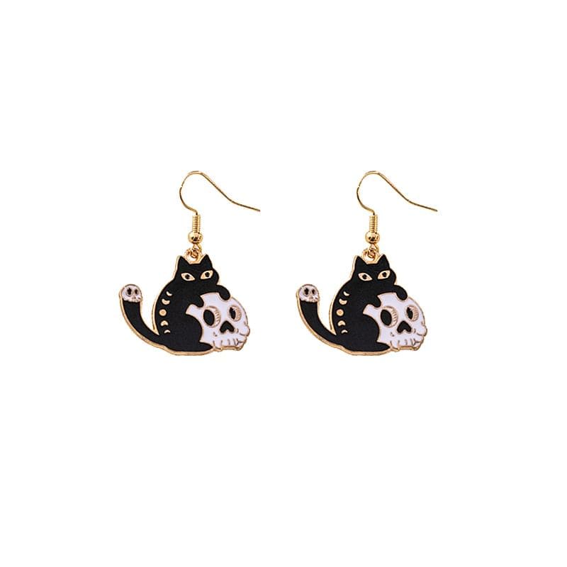 Halloween Cat Drop Earring