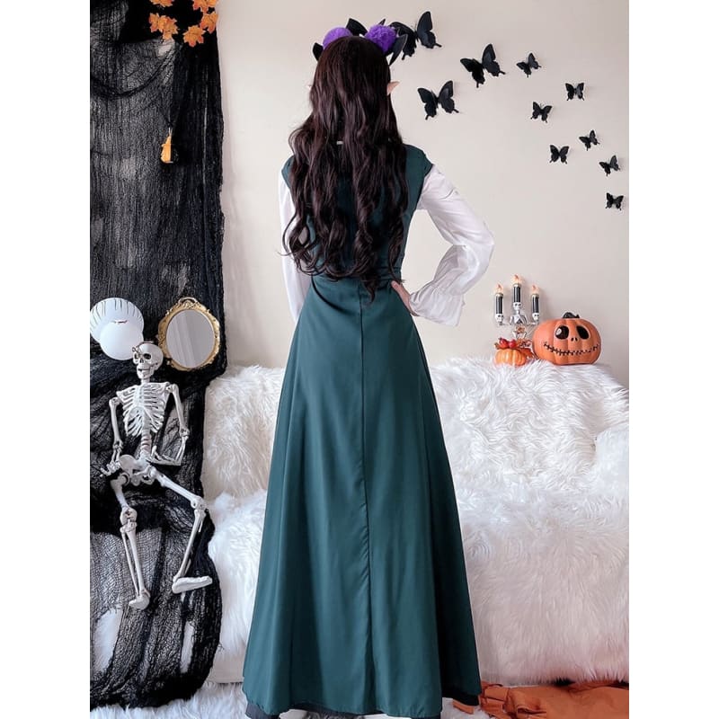 Halloween Costume Vintage Green Dress