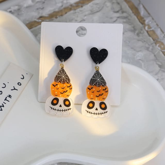 Halloween Drop Earring - 1 Pair - E6125-10 - Black