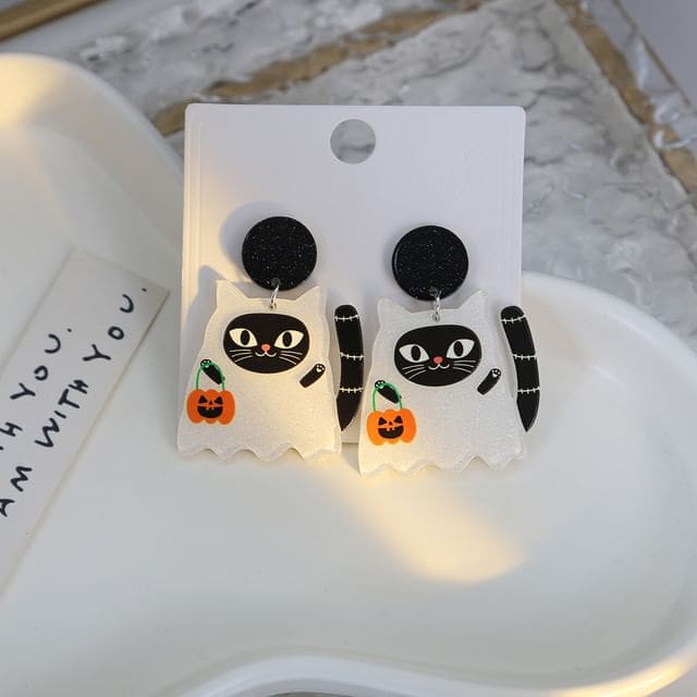 Halloween Drop Earring - 1 Pair - E6125-13 - Black