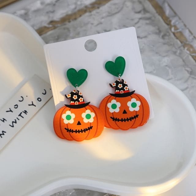 Halloween Drop Earring - 1 Pair - E6125-2 - Green / One Size