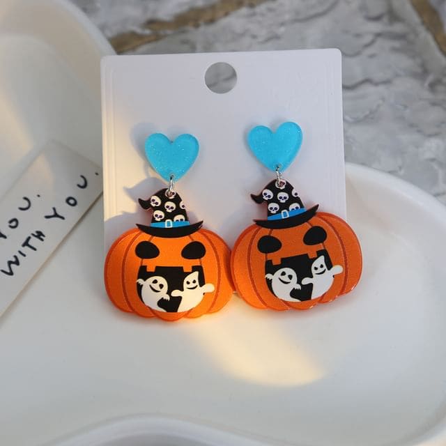 Halloween Drop Earring - 1 Pair - E6125-3 - Blue / One Size