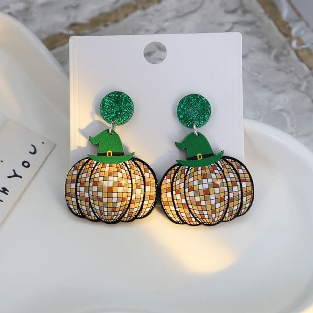 Halloween Drop Earring - 1 Pair - E6125-5 - Green / One Size