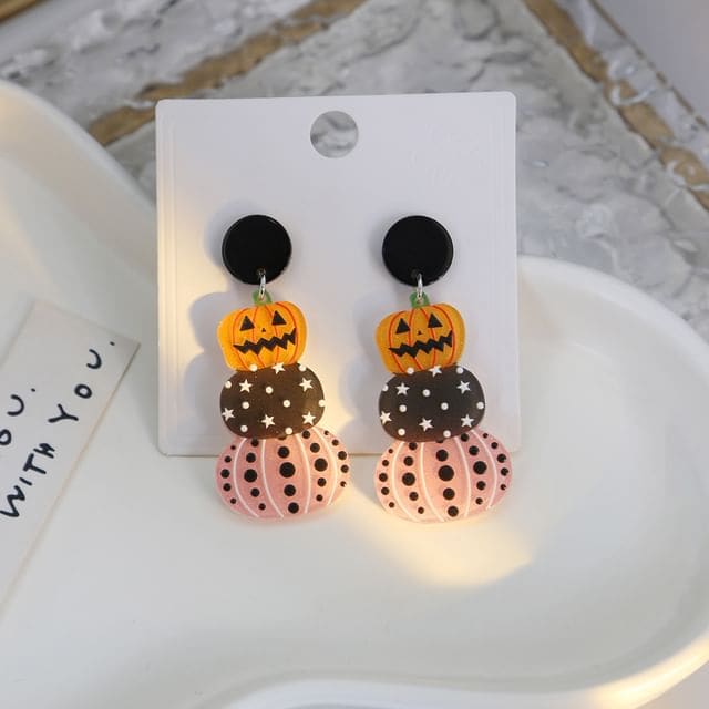 Halloween Drop Earring - 1 Pair - E6125-9 - Black / One Size