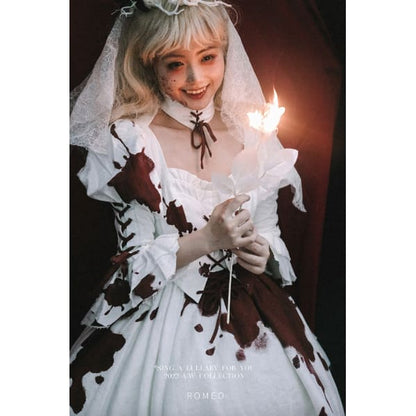 Halloween Gothic Lolita Blood Stained Lolita Dress - Lolita