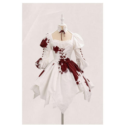 (Buy for me)Sing a lullaby for you~Romeo~Halloween Gothic Lolita Blood Stained Lolita OP S pale white 