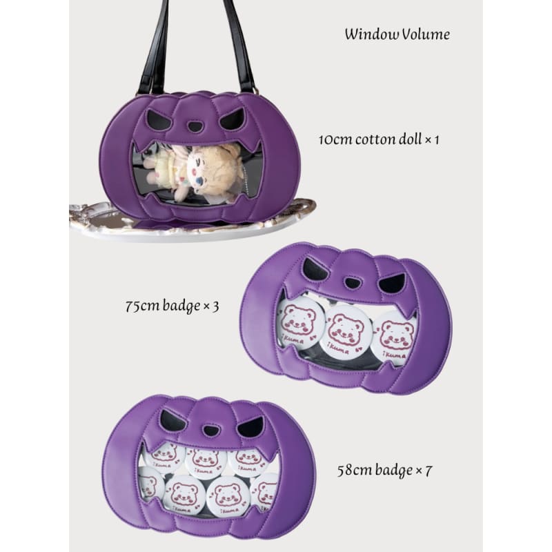 Halloween Purple Pumpkin Tote Bag - Purple / Free Size