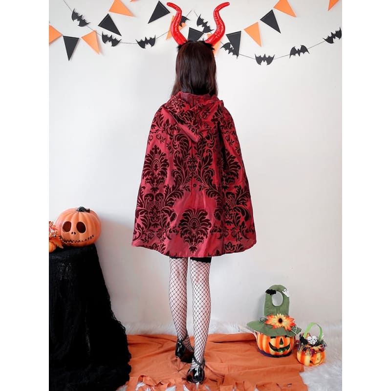 Halloween Vampire Red Costume Top and Skirt Set