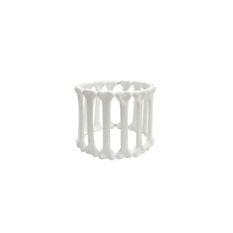 Halloween White Bones Elastic Arm Cuff - White / Free Size