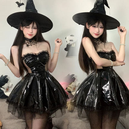 Halloween Witch Costume Cosplay Outfits - Black / One Size