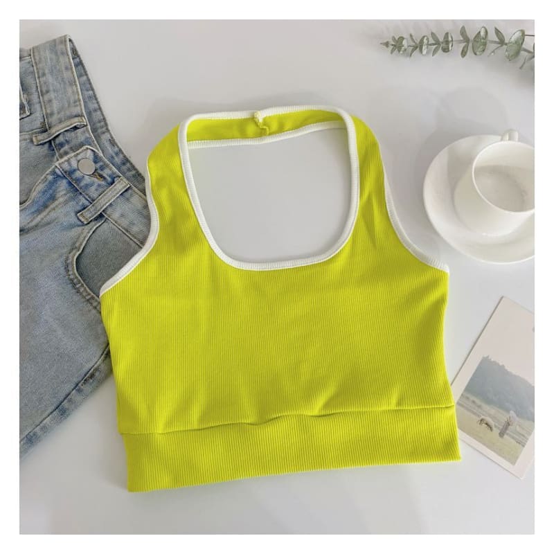 Halter Color Block Cami Top