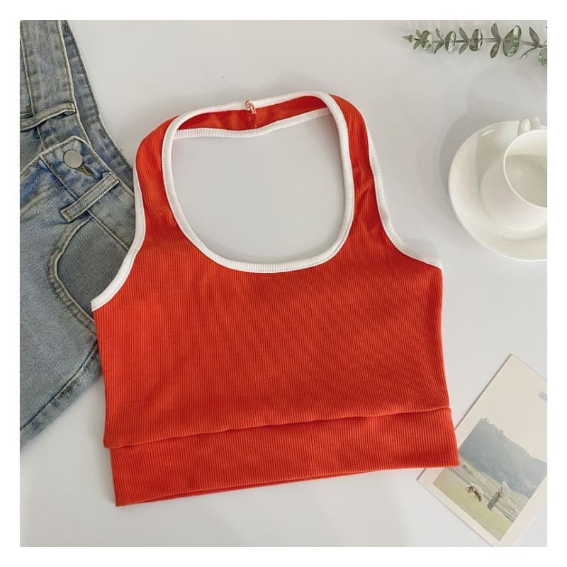 Halter Color Block Cami Top