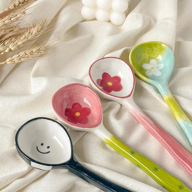 Kawaii Aesthetic Y2K Cute Fairy Hand-painted Ceramic Spoons MK Kawaii Store
