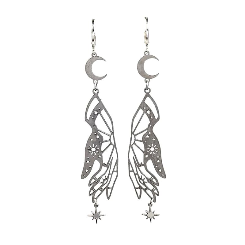 Hand with Sun Earrings - Standart / Silver - earrings