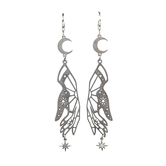 Hand with Sun Earrings - Standart / Silver - earrings