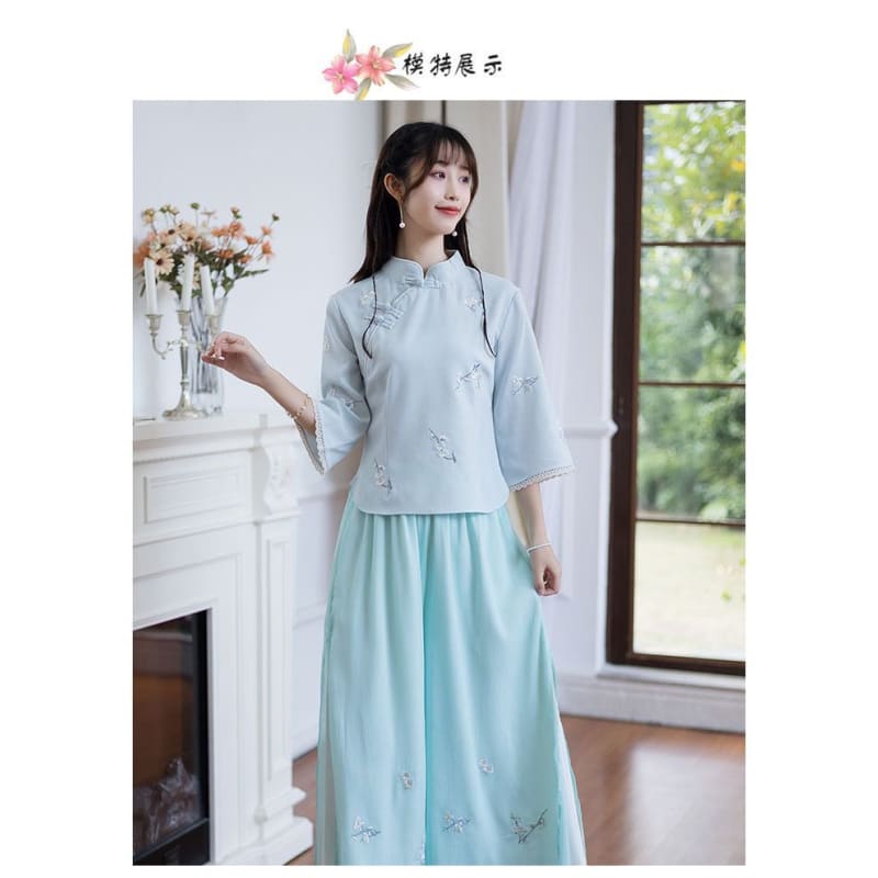 Hanfu Embroidered Top