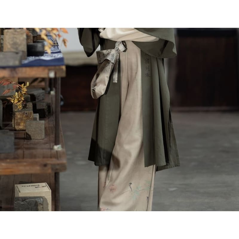 Hanfu Open Front Jacket / Open Front Top / Wide Leg Pants