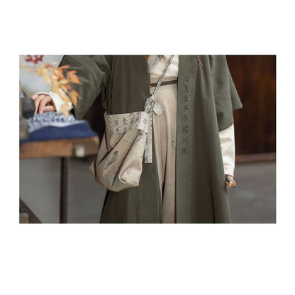 Hanfu Open Front Jacket / Open Front Top / Wide Leg Pants