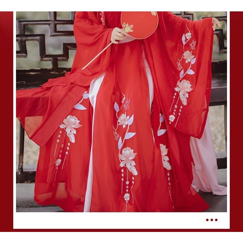 Hanfu Set Of 3: Embroidered Long