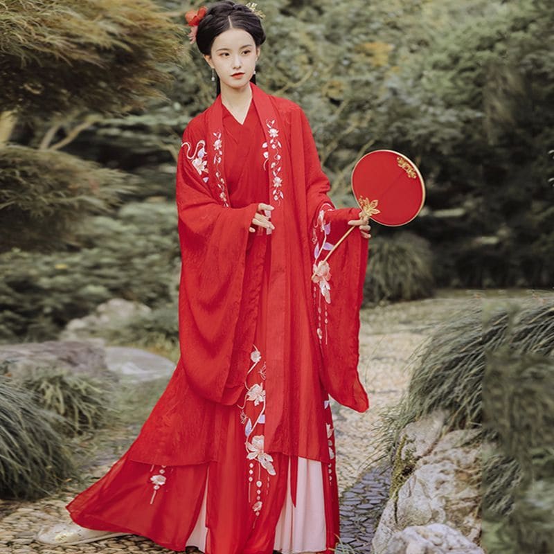 Hanfu Set Of 3: Embroidered Long