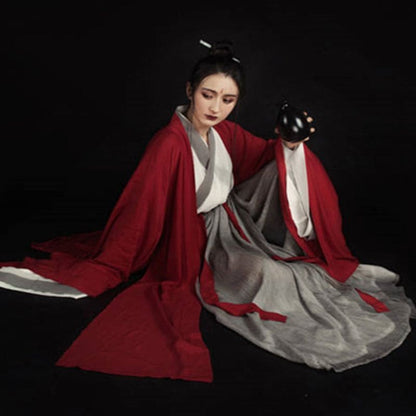 Hanfu Set Of 3: Red Long