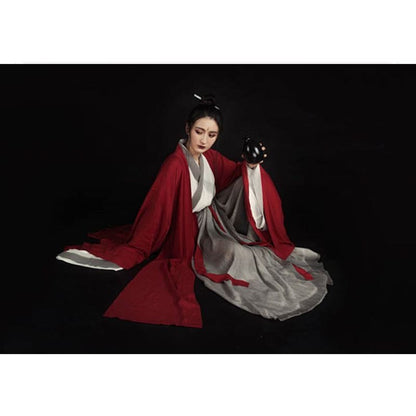 Hanfu Set Of 3: Red Long