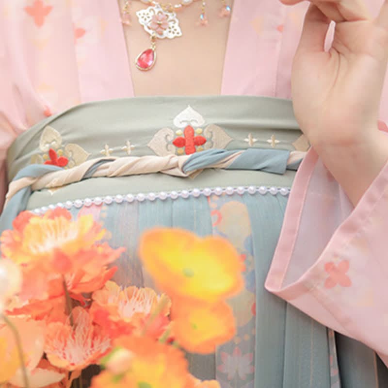 Hanfu Vintage Flower Print Set