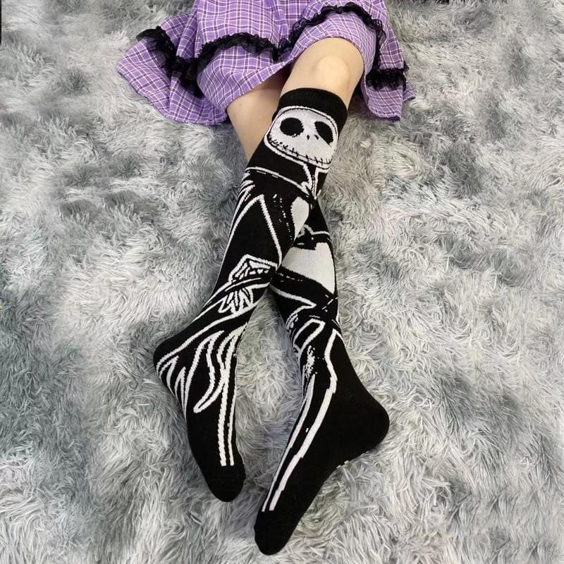 Harajuku Gothic Punk Dark Skeleton Knee Socks MK16663