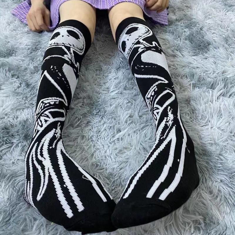 Harajuku Gothic Punk Dark Skeleton Knee Socks MK16663