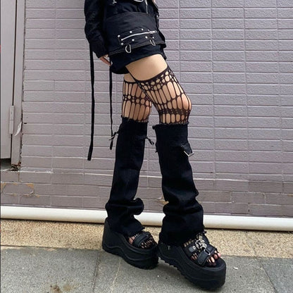 Harajuku Hollow Black Gothic Fishnet Fishnet Stockings