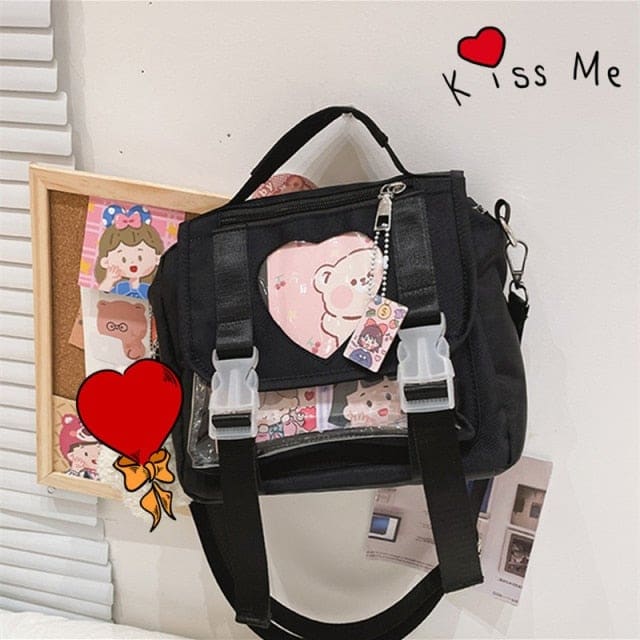 Harajuku Kawaii Backpack With Clear Pocket BM055