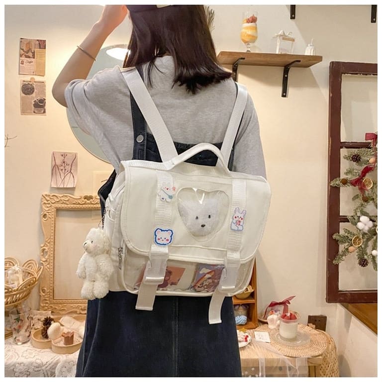 Harajuku Kawaii Backpack With Clear Pocket BM055