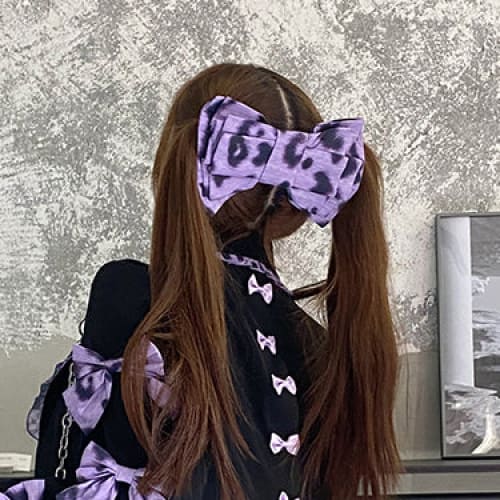 Harajuku Leopard Cat Paw Outfits MK17729 - Black Purple Bow