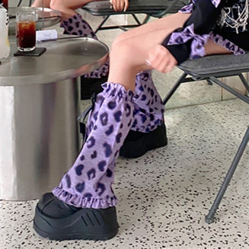 Harajuku Leopard Cat Paw Outfits MK17729 - Black Purple