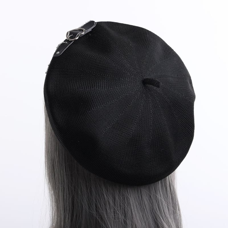 Harajuku Lolita Gothic Punk Black Heart Beret MK16628