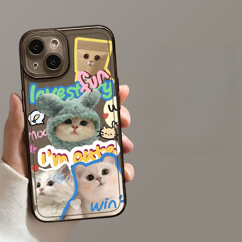Have Fun Cat Phone Case - For iPhone 15 / Cat C-black
