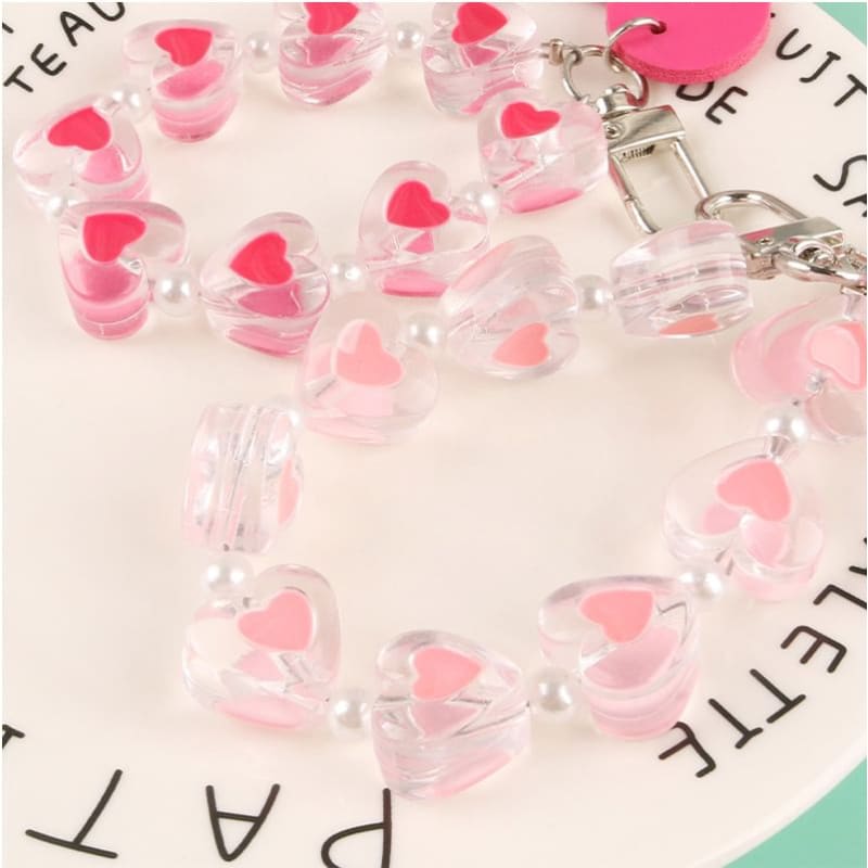 Heart Acrylic Bag Charm Keyring