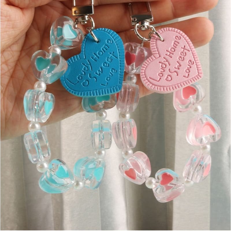 Heart Acrylic Bag Charm Keyring