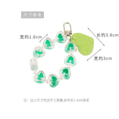 Heart Acrylic Bag Charm Keyring