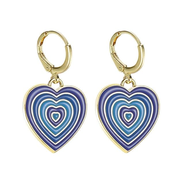 Heart Aesthetic Earrings - Standart / Blue - earrings