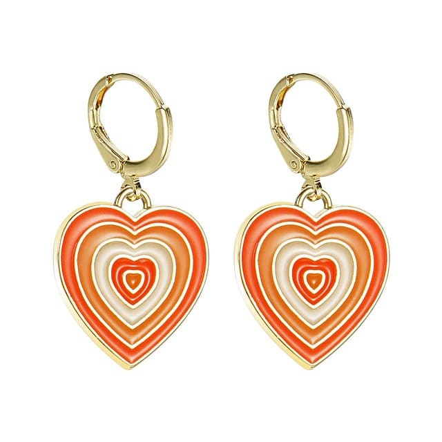 Heart Aesthetic Earrings - Standart / Orange - earrings