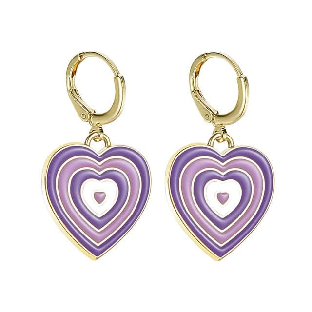 Heart Aesthetic Earrings - Standart / Purple - earrings