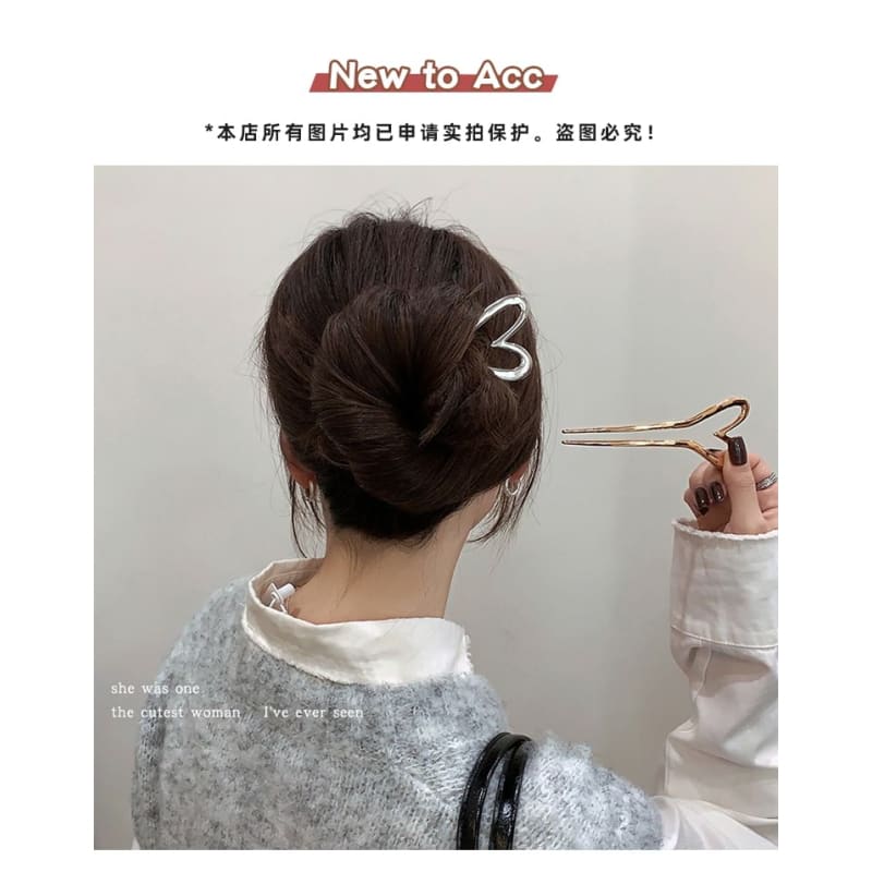 Heart Alloy Hair Stick