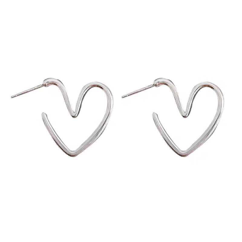 Heart Alloy Hoop Earring