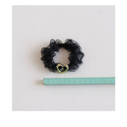 Heart Alloy Mesh Scrunchie