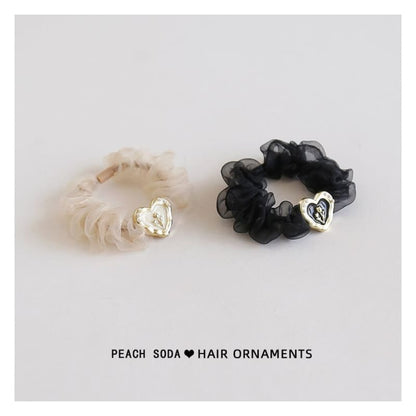 Heart Alloy Mesh Scrunchie