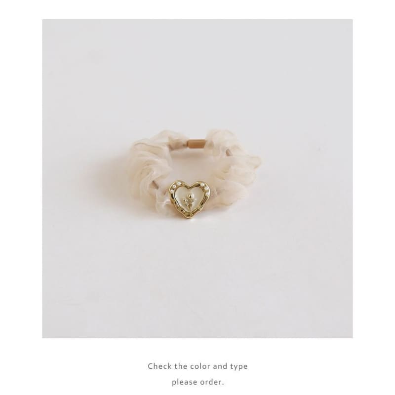 Heart Alloy Mesh Scrunchie