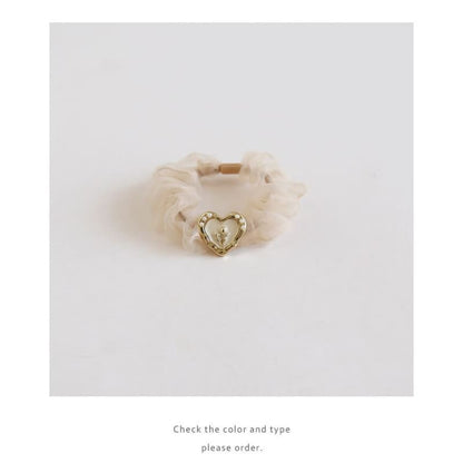 Heart Alloy Mesh Scrunchie