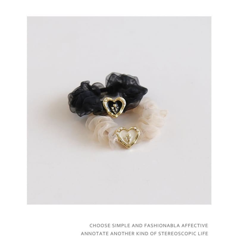 Heart Alloy Mesh Scrunchie